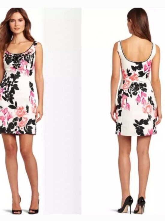 Lilly Pulitzer Dresses & Skirts - Lilly Pulitzer Dress Womens Size 8 White Strike Of Midnight Floral Jeweled Shift